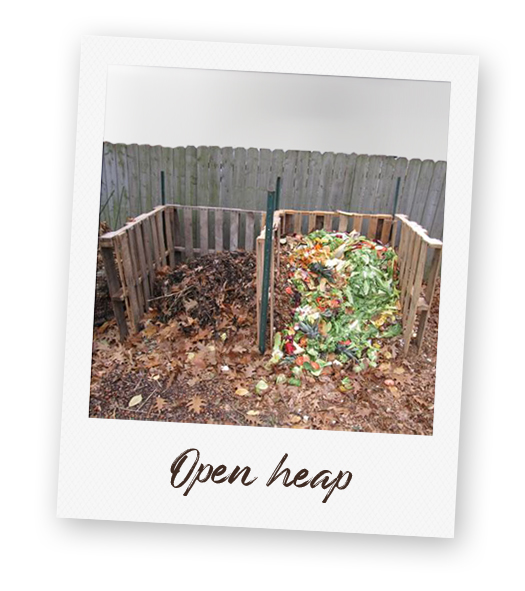 Open composting heap.